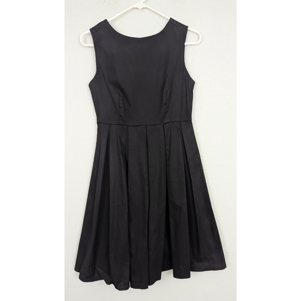 New Mixinna sz M Retro Fit & Flare Dress black stretchy sleeveless tank 0854